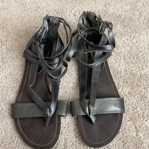 Steve Madden Bronze Leather Sandals EUC